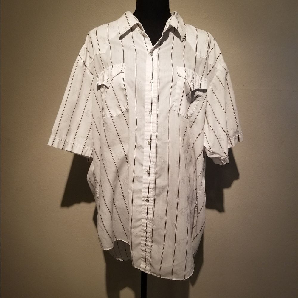 Vintage XXL Ely Cattleman White Pearl Snap.